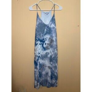 Gilli blue and white tie-dye slip dress rayon size small